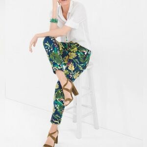 CHICO'S NWT Comfort Waist Luxe Utility Tropical Ankle Pants 🌴 🦜 XL 16 TALL